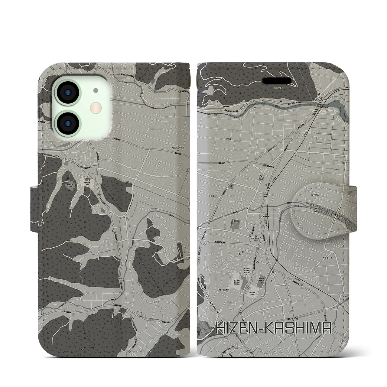 【肥前鹿島(佐賀県)】地図柄iPhoneケース(手帳タイプ)