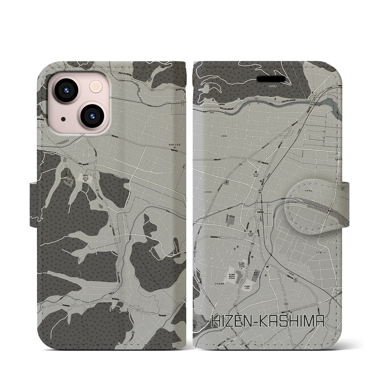 【肥前鹿島(佐賀県)】地図柄iPhoneケース(手帳タイプ)