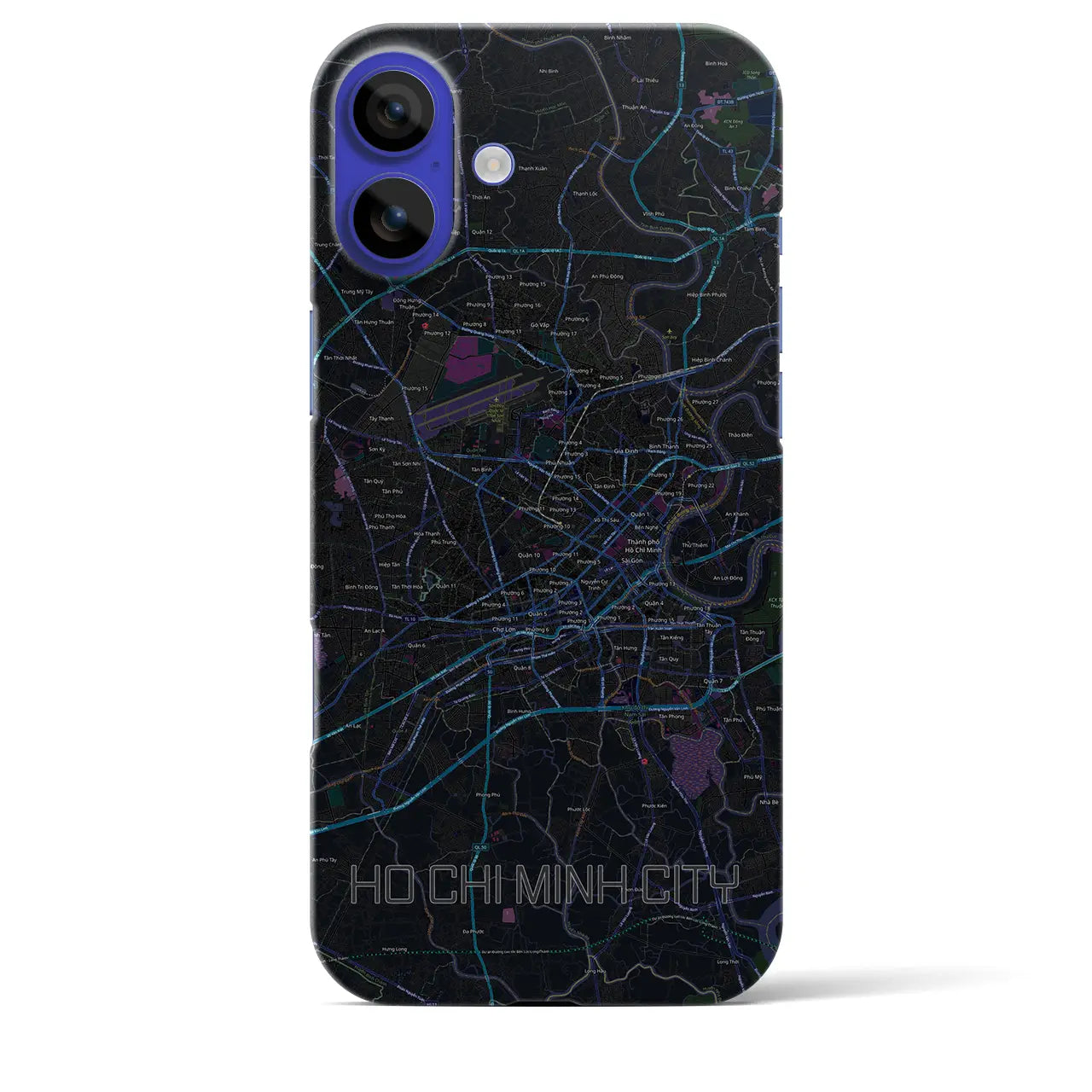 【ホーチミン(ベトナム)】地図柄iPhoneケース(バックカバータイプ)