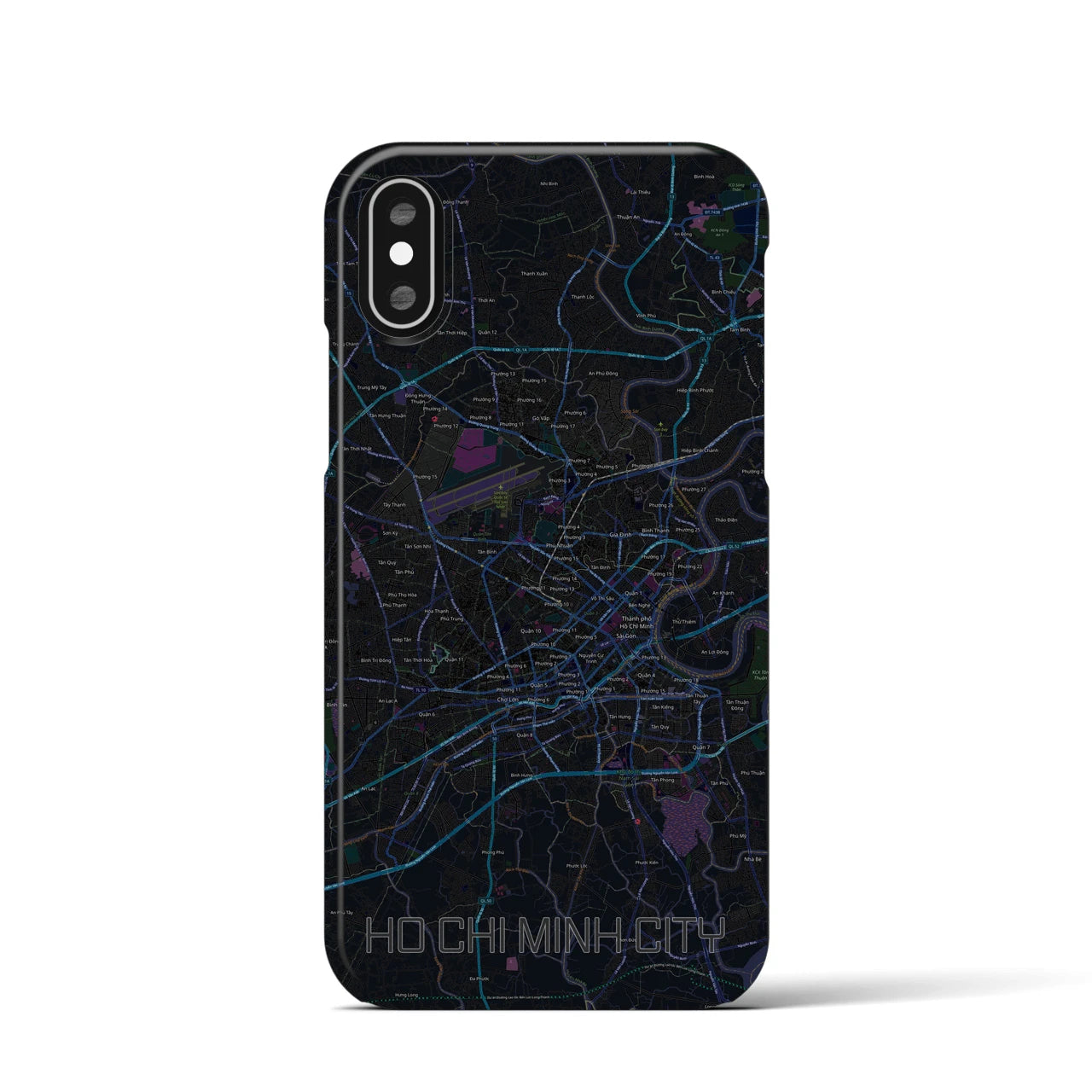 【ホーチミン(ベトナム)】地図柄iPhoneケース(バックカバータイプ)