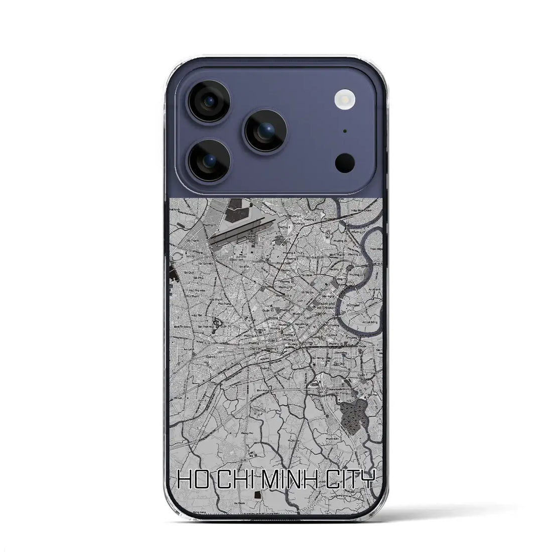 【ホーチミン(ベトナム)】地図柄iPhoneケース(クリアタイプ)モノトーン・iPhone 17 Pro Max 用