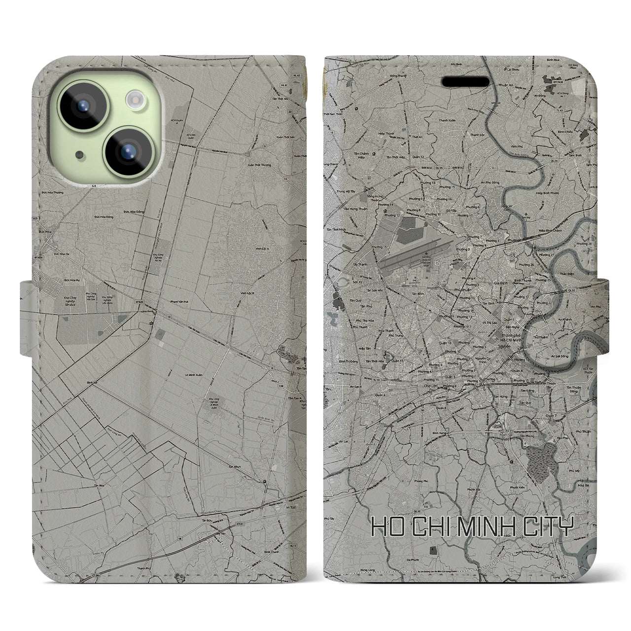 【ホーチミン(ベトナム)】地図柄iPhoneケース(手帳タイプ)