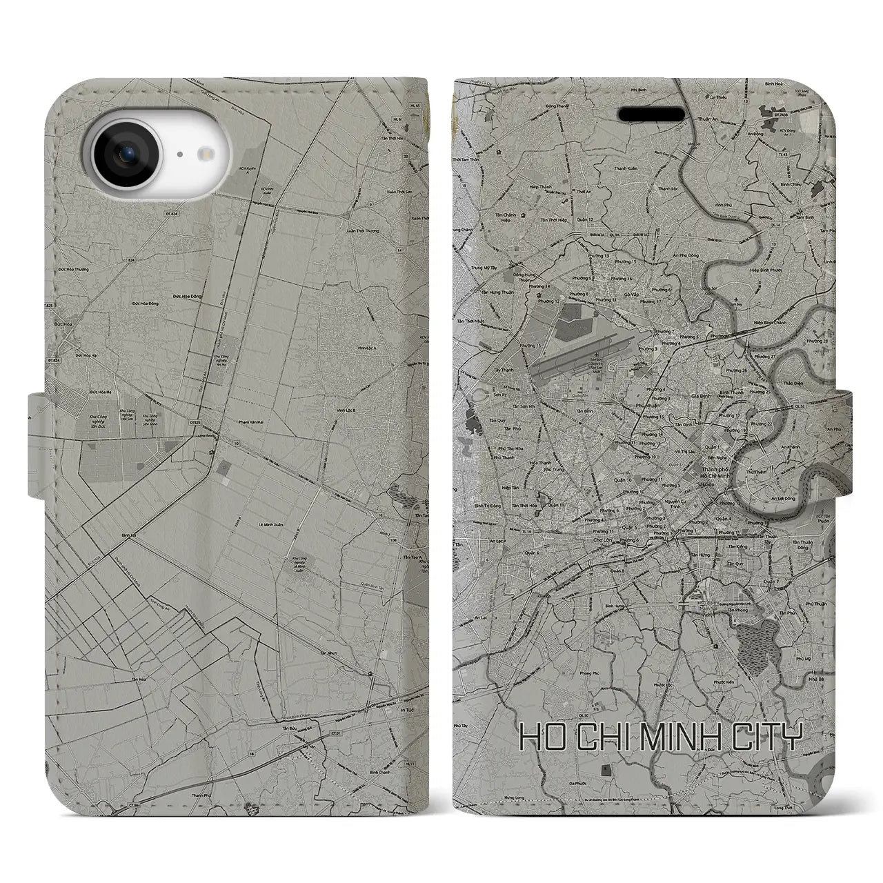 【ホーチミン(ベトナム)】地図柄iPhoneケース(手帳タイプ)