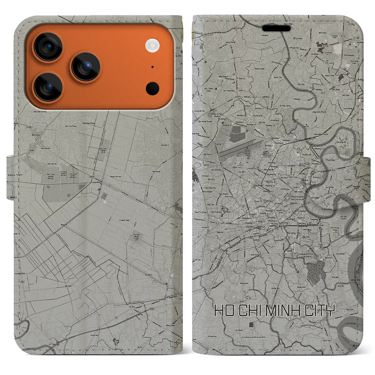 【ホーチミン(ベトナム)】地図柄iPhoneケース(手帳タイプ)