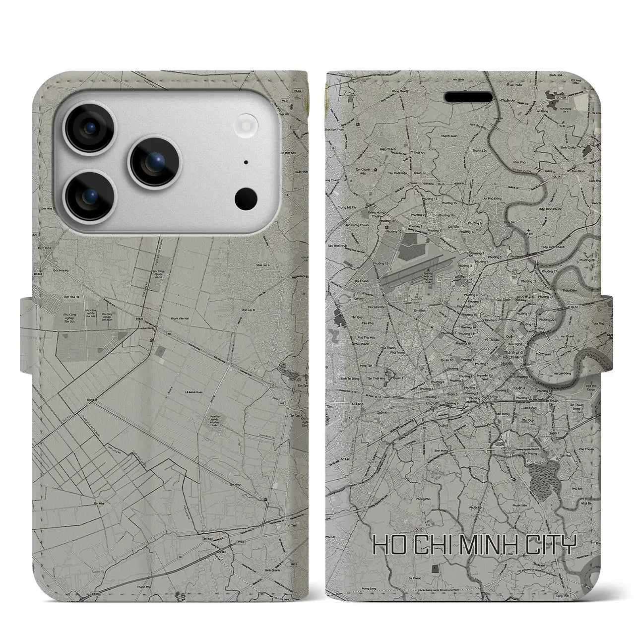 【ホーチミン(ベトナム)】地図柄iPhoneケース(手帳タイプ)