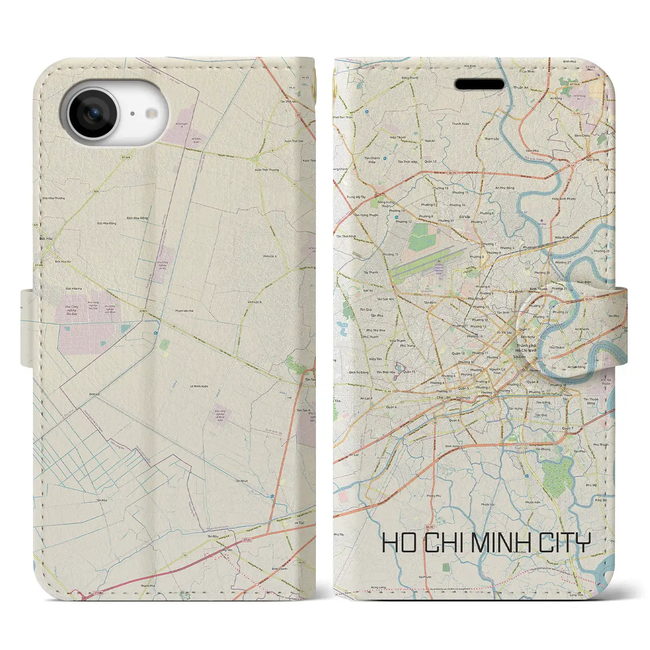 【ホーチミン(ベトナム)】地図柄iPhoneケース(手帳タイプ)