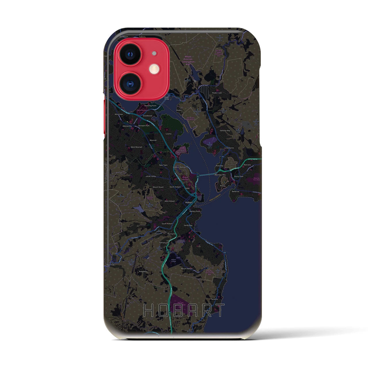 【ホバート(オーストラリア)】地図柄iPhoneケース(バックカバータイプ)