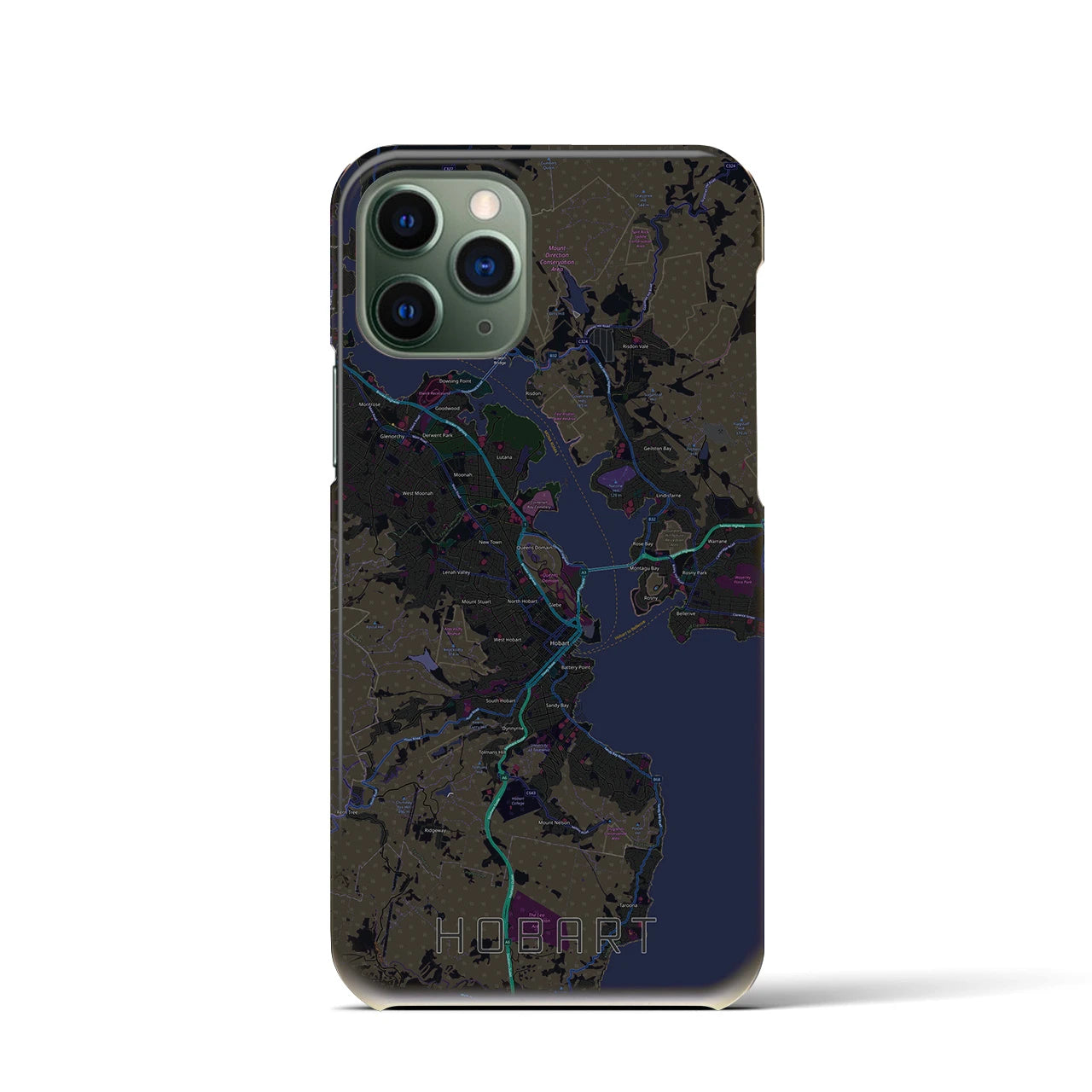 【ホバート(オーストラリア)】地図柄iPhoneケース(バックカバータイプ)