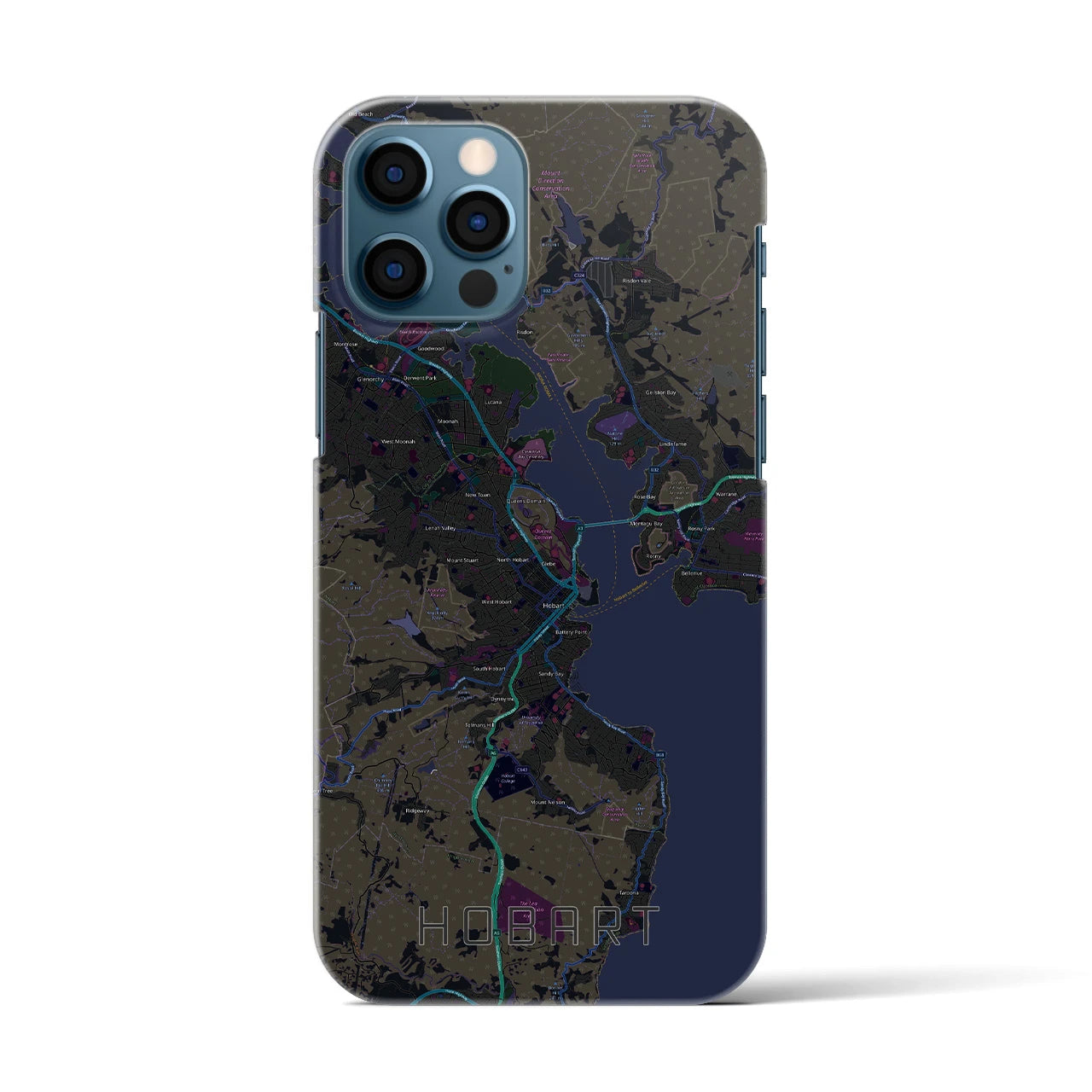 【ホバート(オーストラリア)】地図柄iPhoneケース(バックカバータイプ)