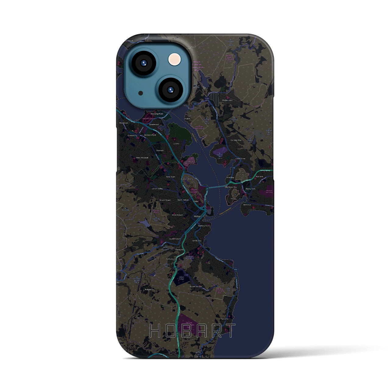 【ホバート(オーストラリア)】地図柄iPhoneケース(バックカバータイプ)