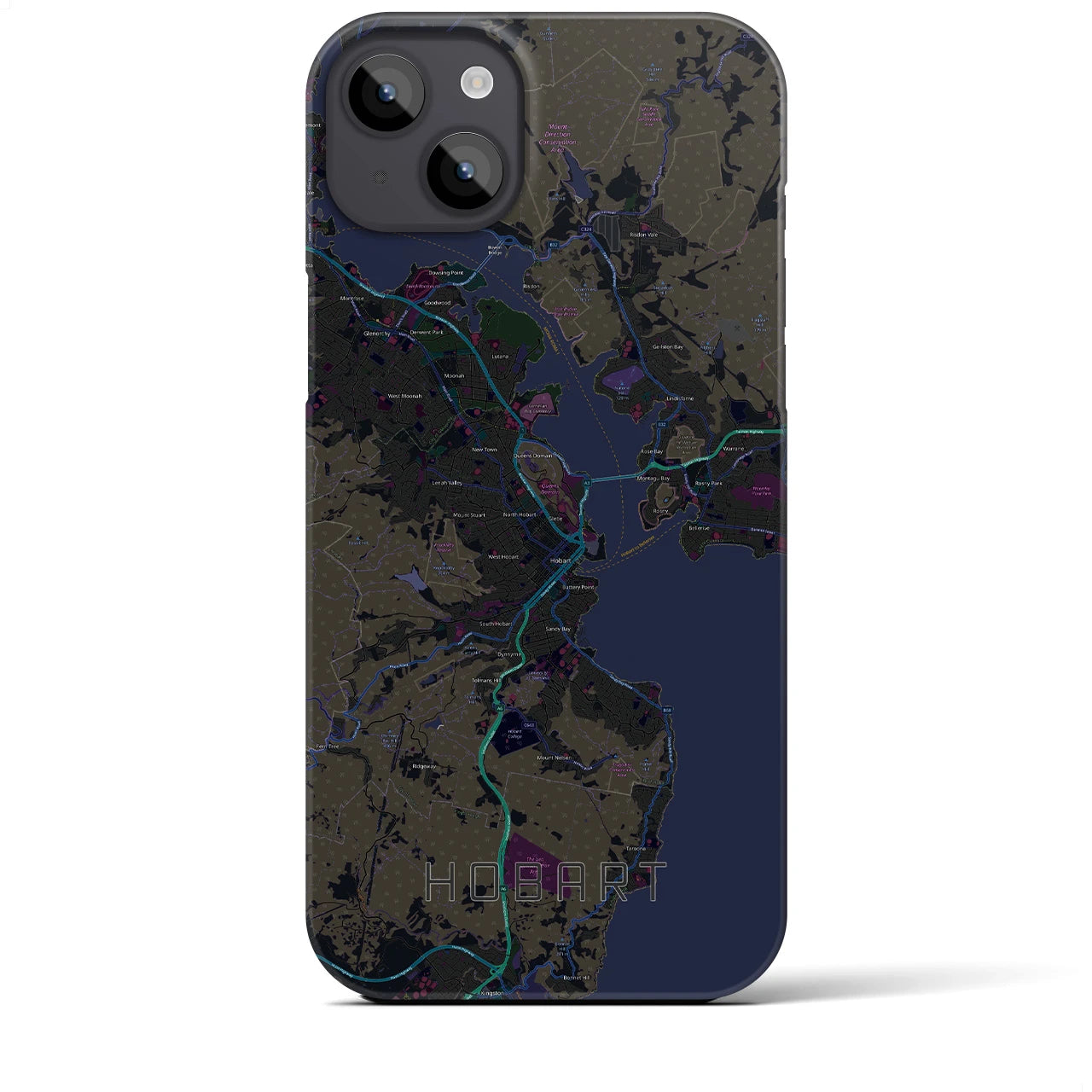 【ホバート(オーストラリア)】地図柄iPhoneケース(バックカバータイプ)