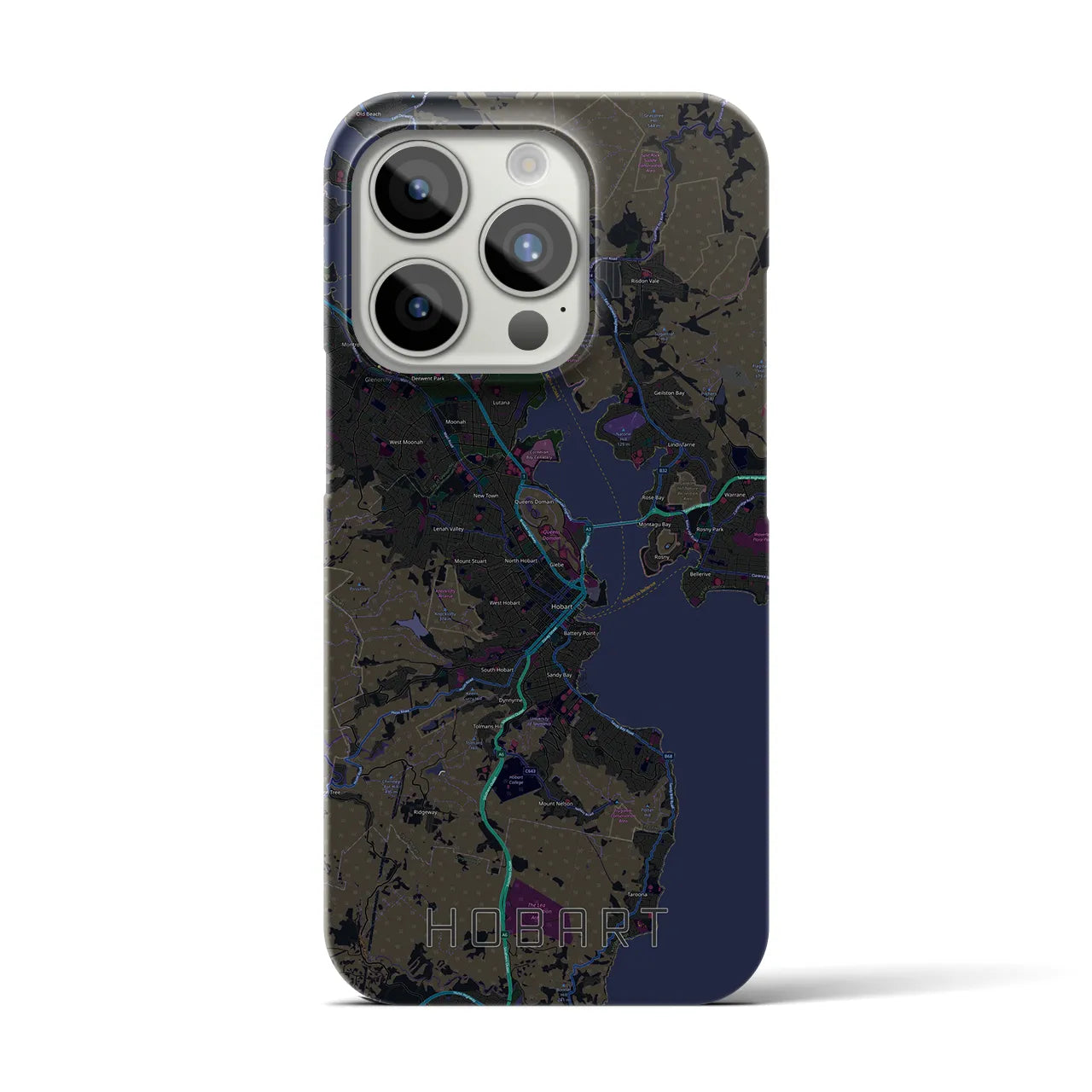 【ホバート(オーストラリア)】地図柄iPhoneケース(バックカバータイプ)