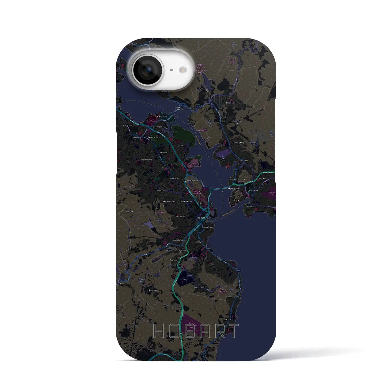 【ホバート(オーストラリア)】地図柄iPhoneケース(バックカバータイプ)