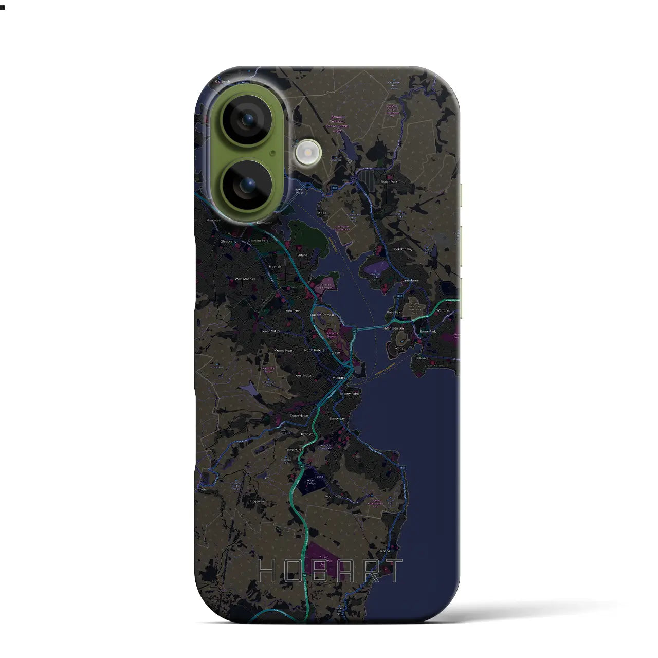 【ホバート(オーストラリア)】地図柄iPhoneケース(バックカバータイプ)