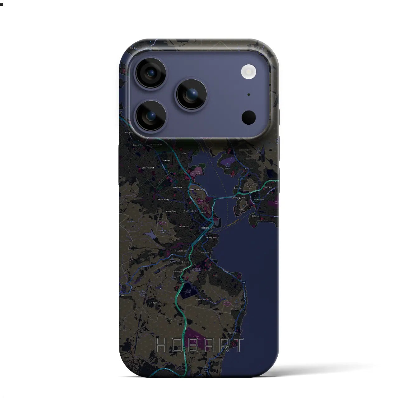 【ホバート(オーストラリア)】地図柄iPhoneケース(バックカバータイプ)