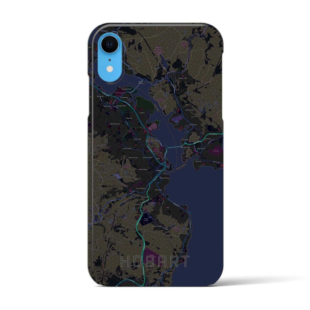 【ホバート(オーストラリア)】地図柄iPhoneケース(バックカバータイプ)