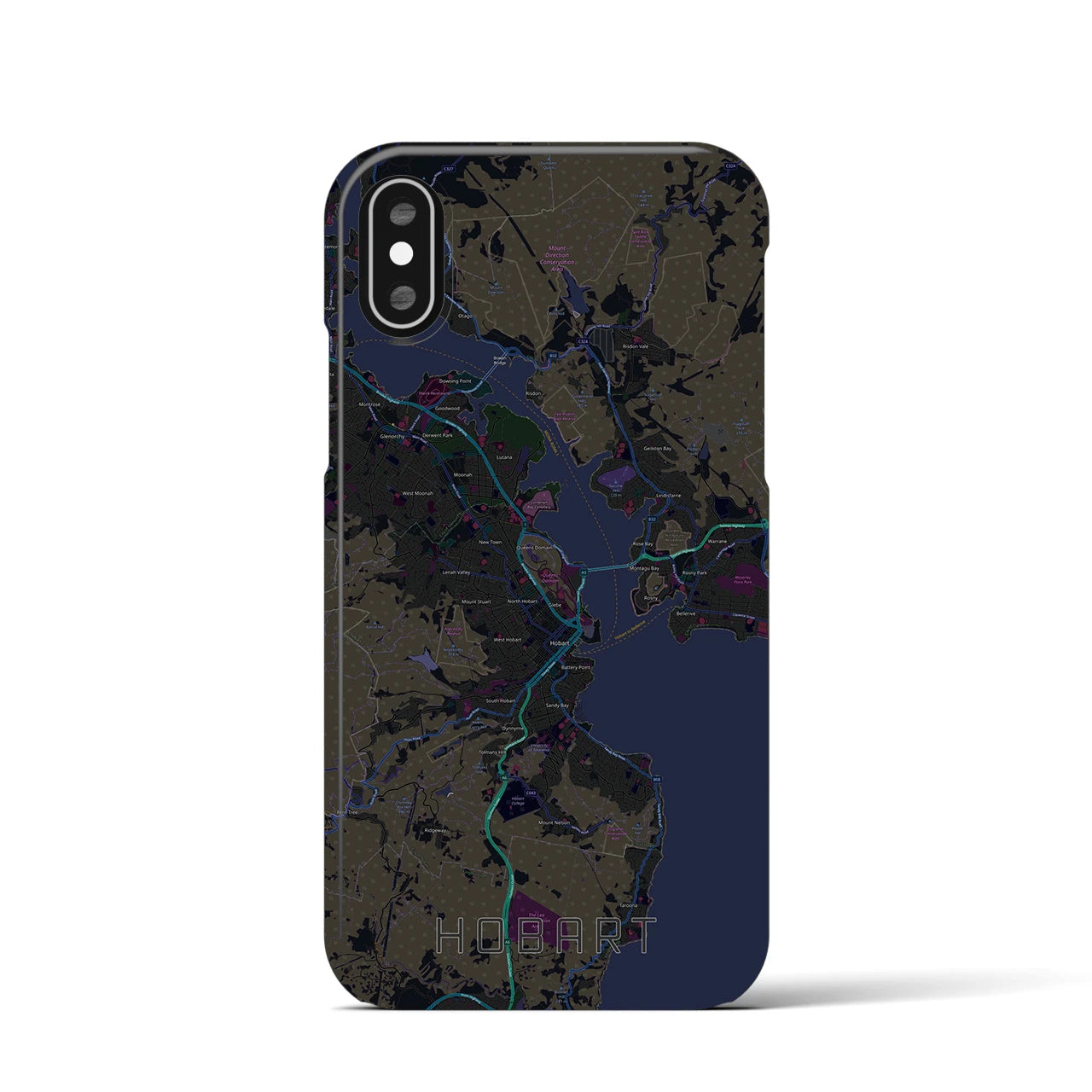【ホバート(オーストラリア)】地図柄iPhoneケース(バックカバータイプ)