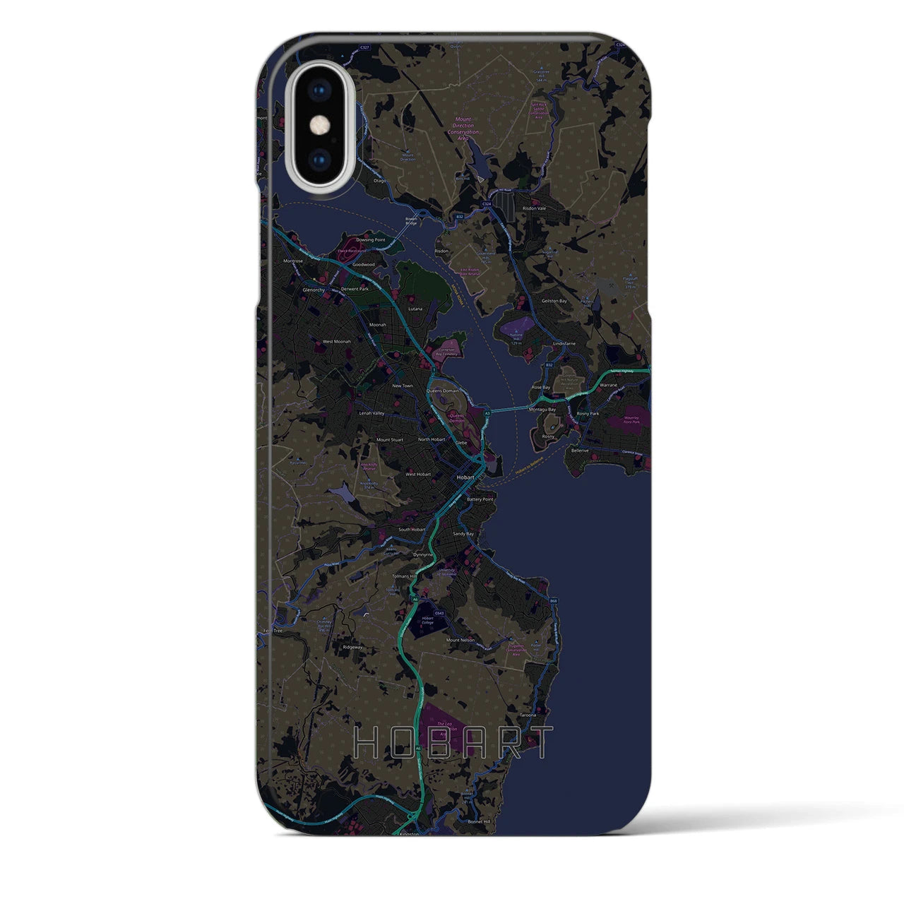【ホバート(オーストラリア)】地図柄iPhoneケース(バックカバータイプ)