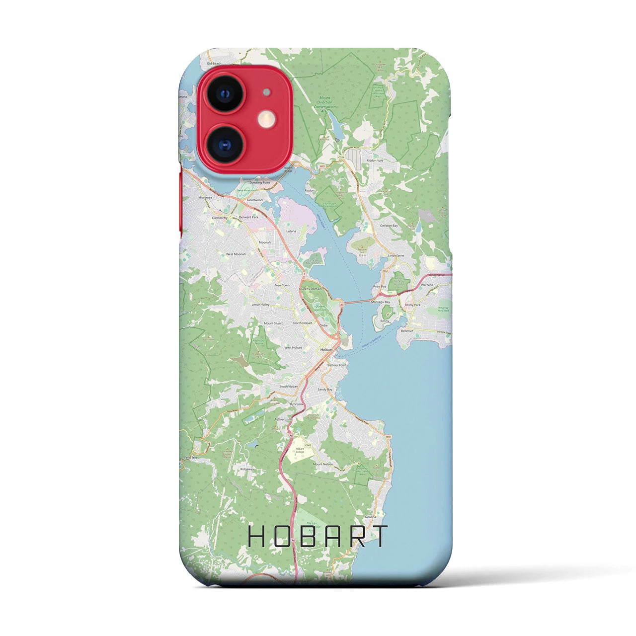 【ホバート(オーストラリア)】地図柄iPhoneケース(バックカバータイプ)