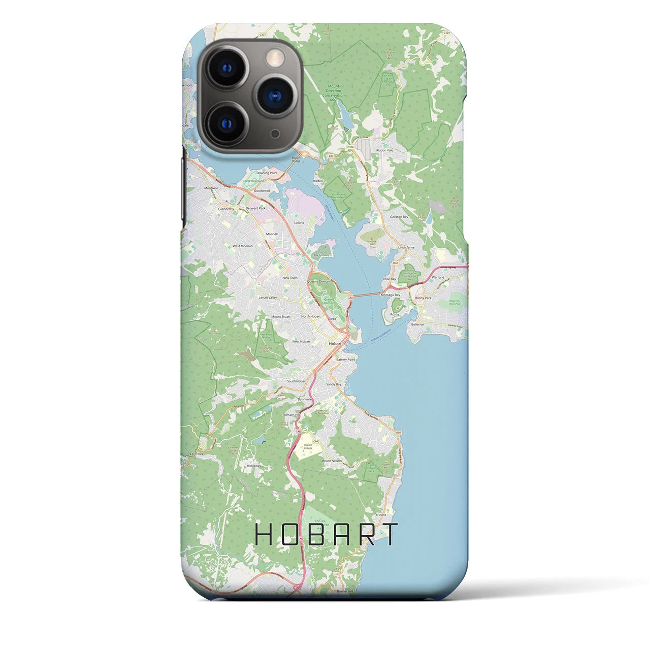 【ホバート(オーストラリア)】地図柄iPhoneケース(バックカバータイプ)