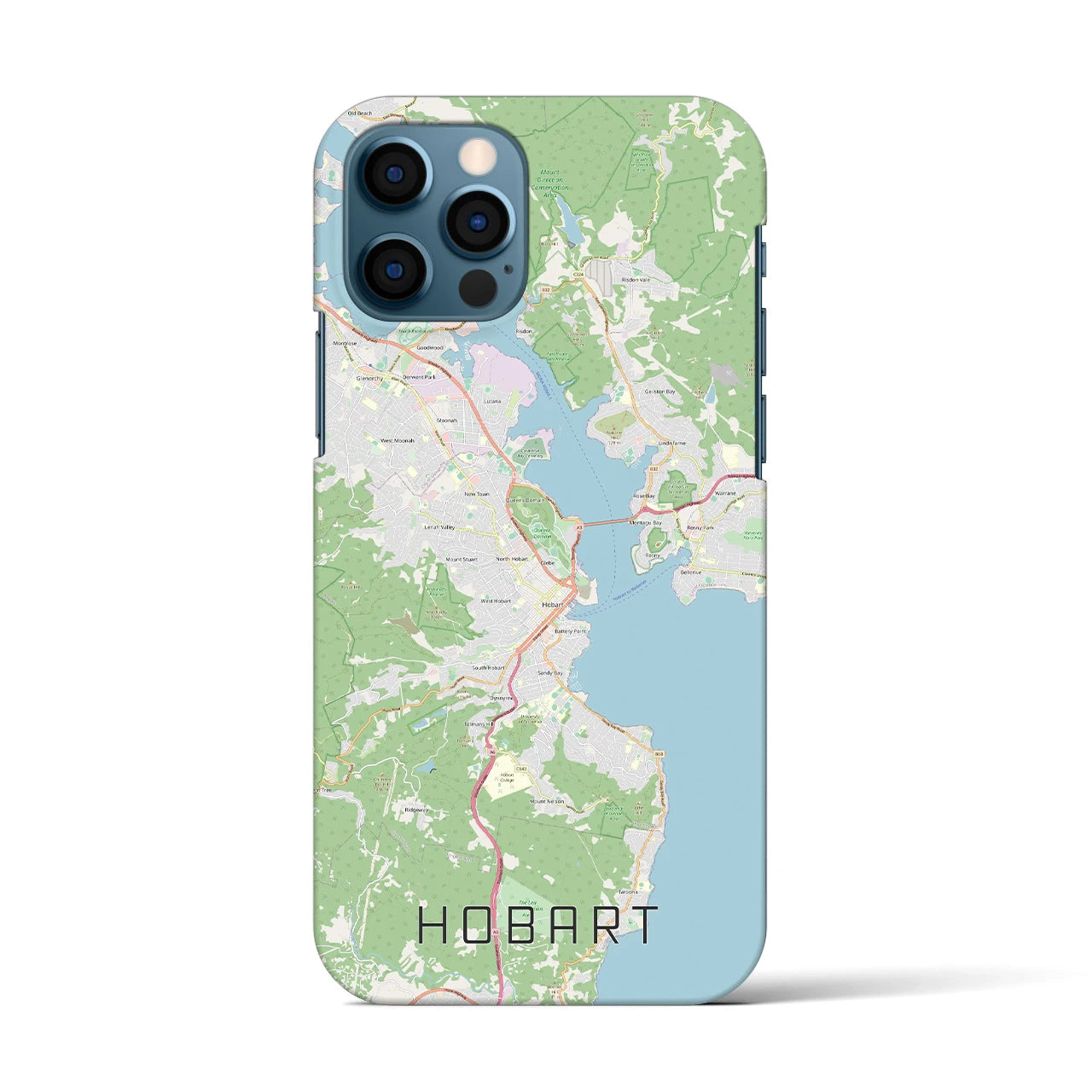 【ホバート(オーストラリア)】地図柄iPhoneケース(バックカバータイプ)