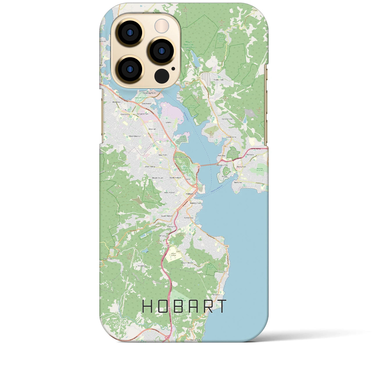 【ホバート(オーストラリア)】地図柄iPhoneケース(バックカバータイプ)