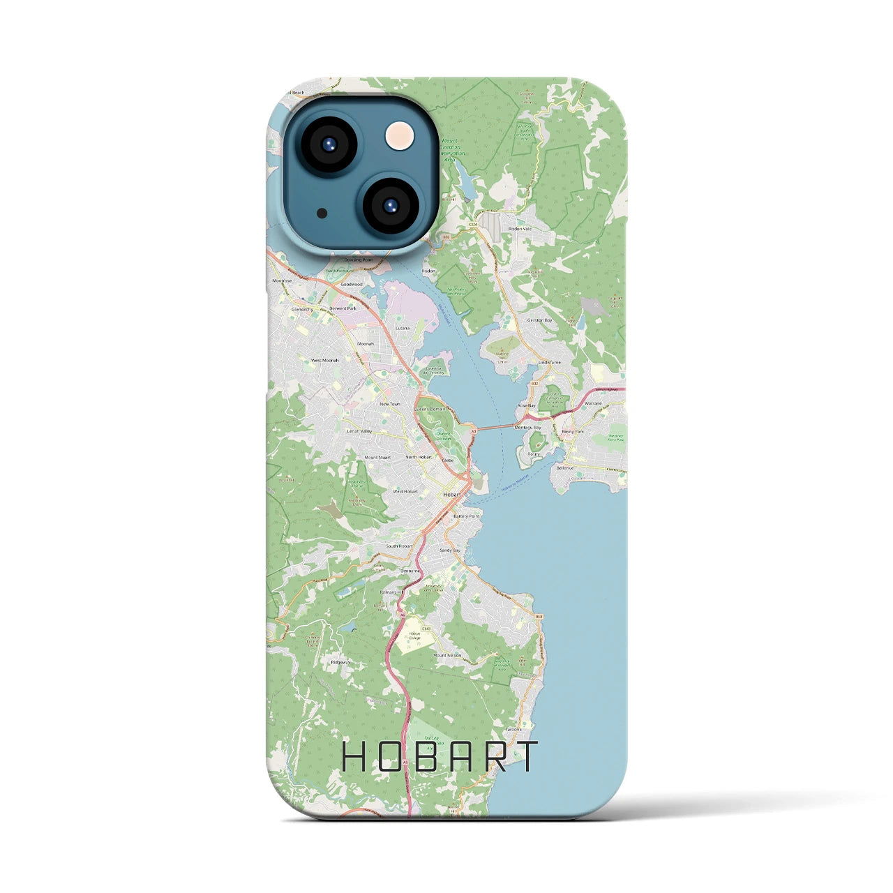 【ホバート(オーストラリア)】地図柄iPhoneケース(バックカバータイプ)