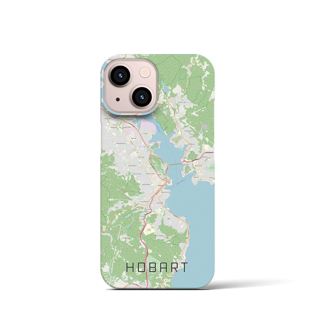 【ホバート(オーストラリア)】地図柄iPhoneケース(バックカバータイプ)