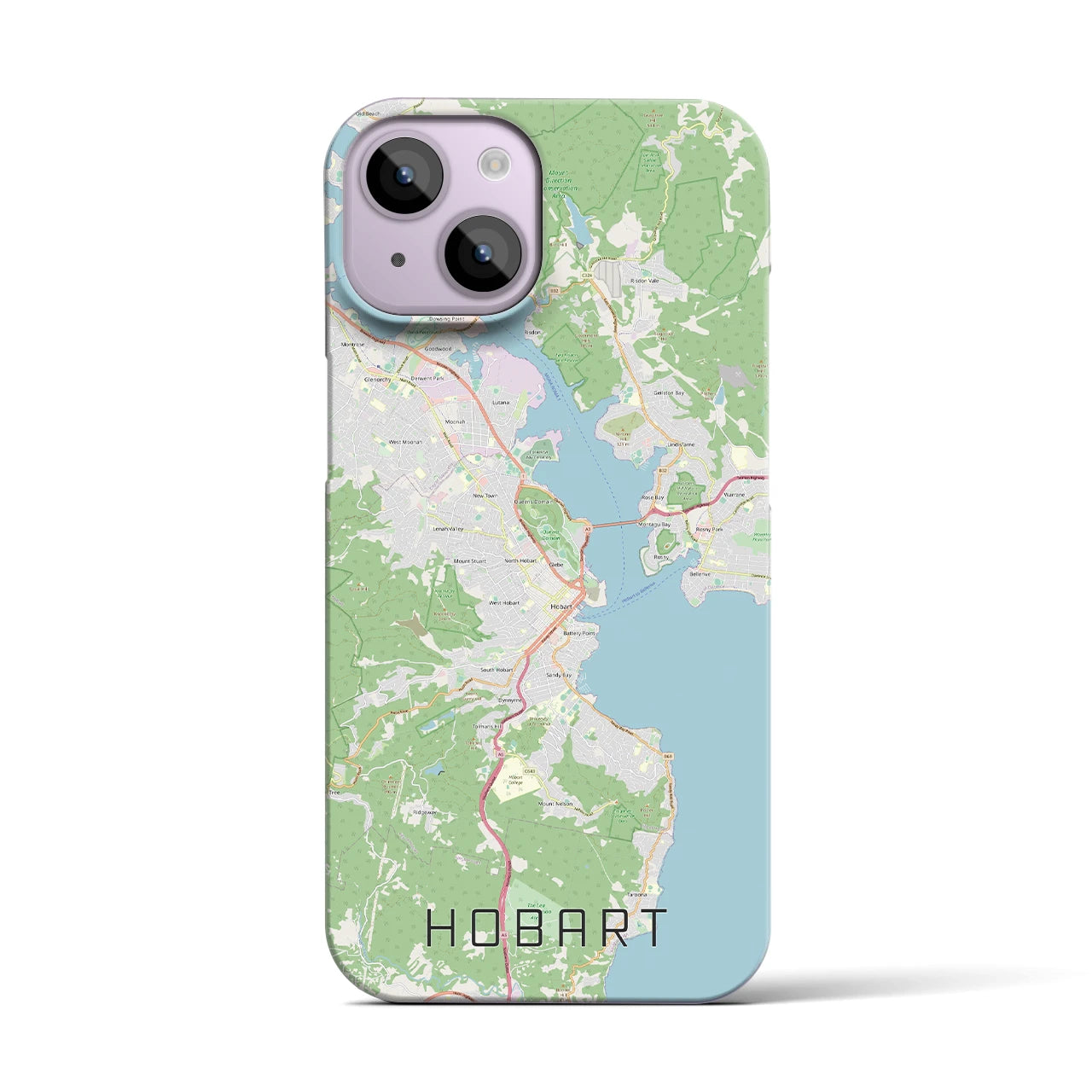 【ホバート(オーストラリア)】地図柄iPhoneケース(バックカバータイプ)