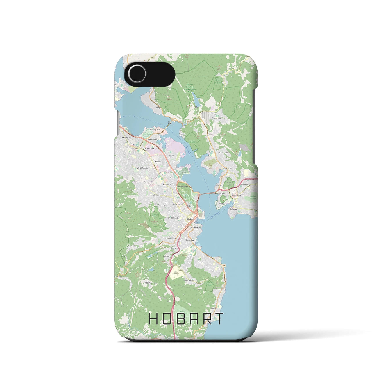 【ホバート(オーストラリア)】地図柄iPhoneケース(バックカバータイプ)
