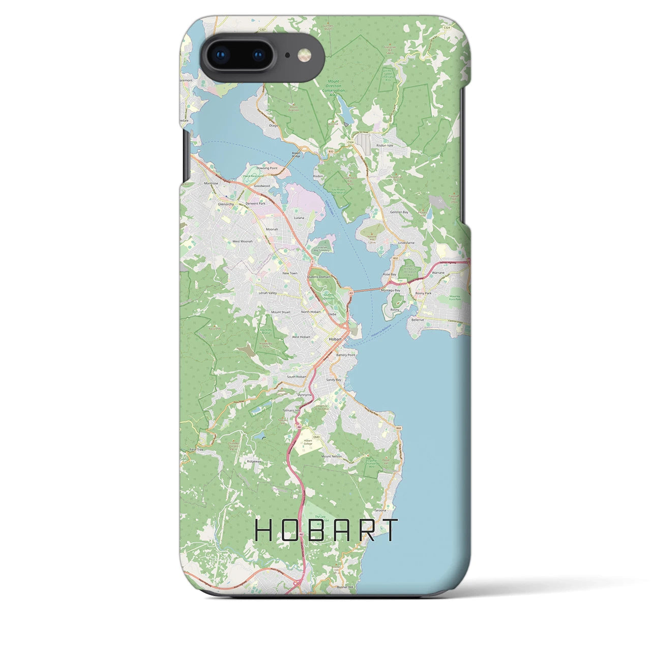 【ホバート(オーストラリア)】地図柄iPhoneケース(バックカバータイプ)