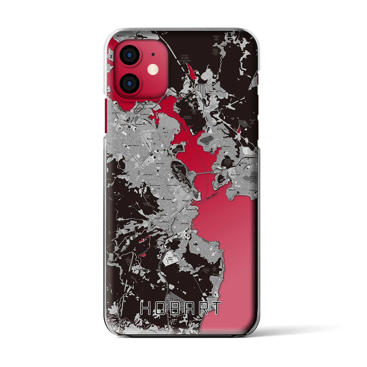 【ホバート(オーストラリア)】地図柄iPhoneケース(クリアタイプ)