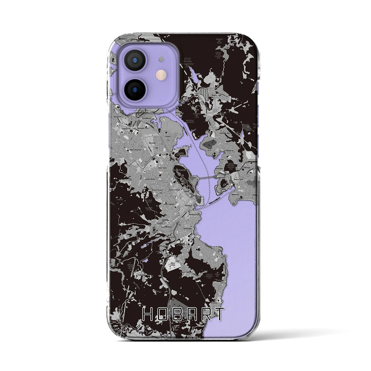 【ホバート(オーストラリア)】地図柄iPhoneケース(クリアタイプ)