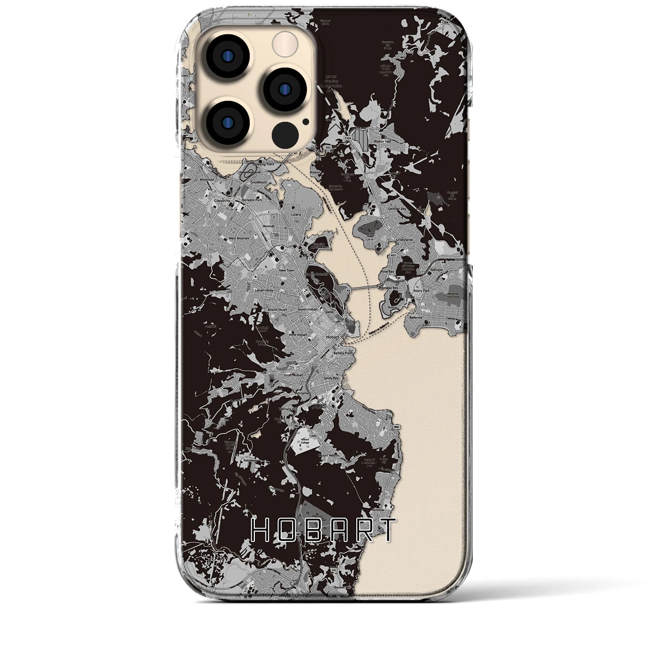 【ホバート(オーストラリア)】地図柄iPhoneケース(クリアタイプ)