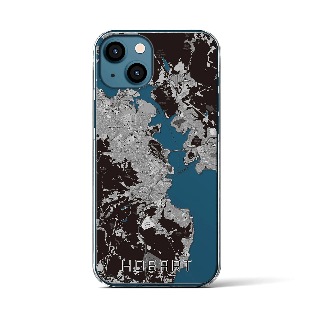 【ホバート(オーストラリア)】地図柄iPhoneケース(クリアタイプ)