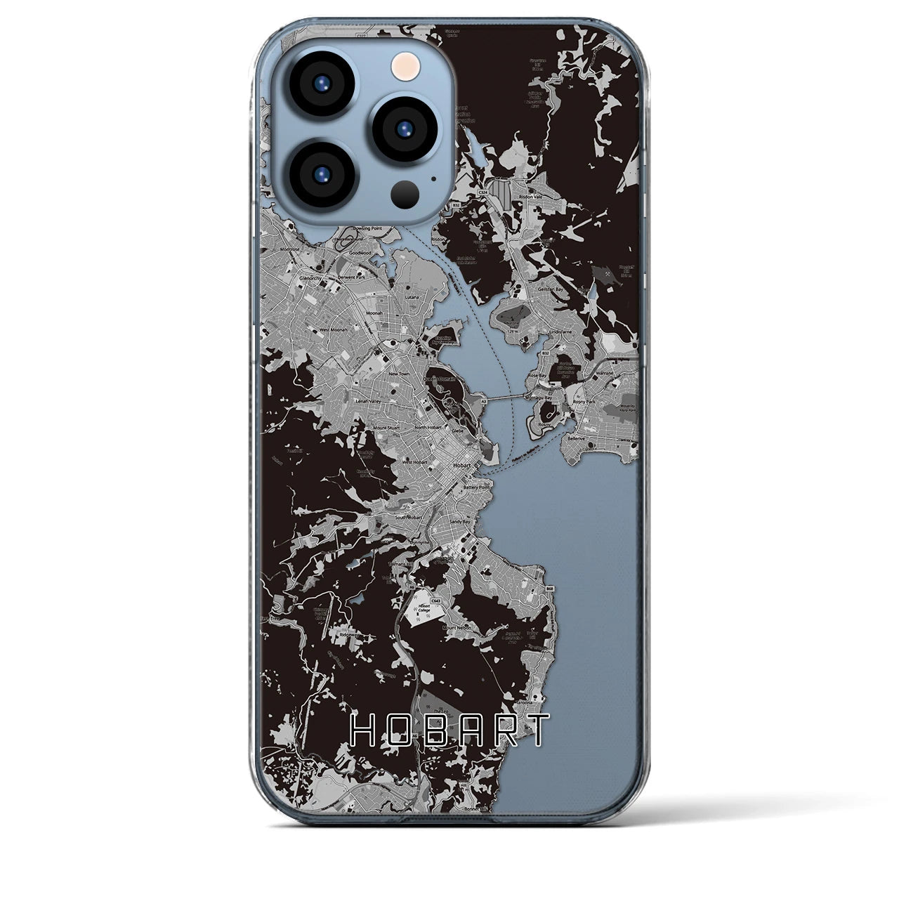 【ホバート(オーストラリア)】地図柄iPhoneケース(クリアタイプ)