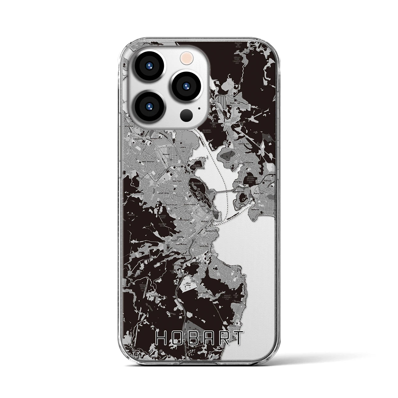 【ホバート(オーストラリア)】地図柄iPhoneケース(クリアタイプ)