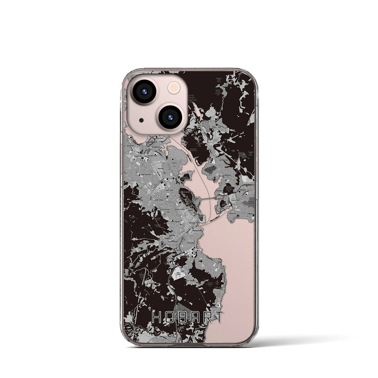 【ホバート(オーストラリア)】地図柄iPhoneケース(クリアタイプ)