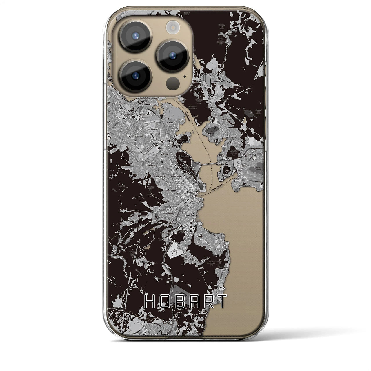 【ホバート(オーストラリア)】地図柄iPhoneケース(クリアタイプ)