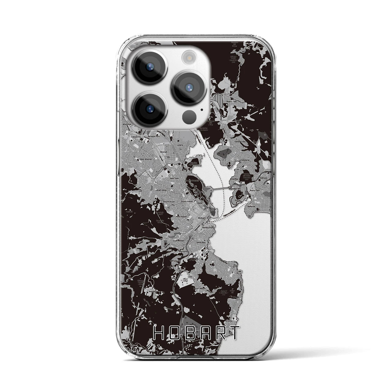 【ホバート(オーストラリア)】地図柄iPhoneケース(クリアタイプ)