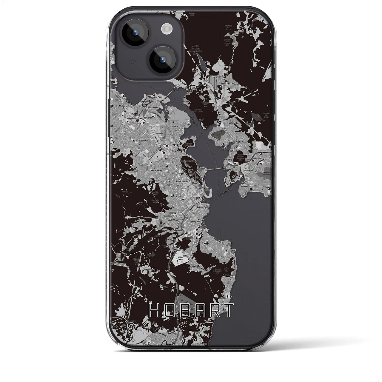 【ホバート(オーストラリア)】地図柄iPhoneケース(クリアタイプ)