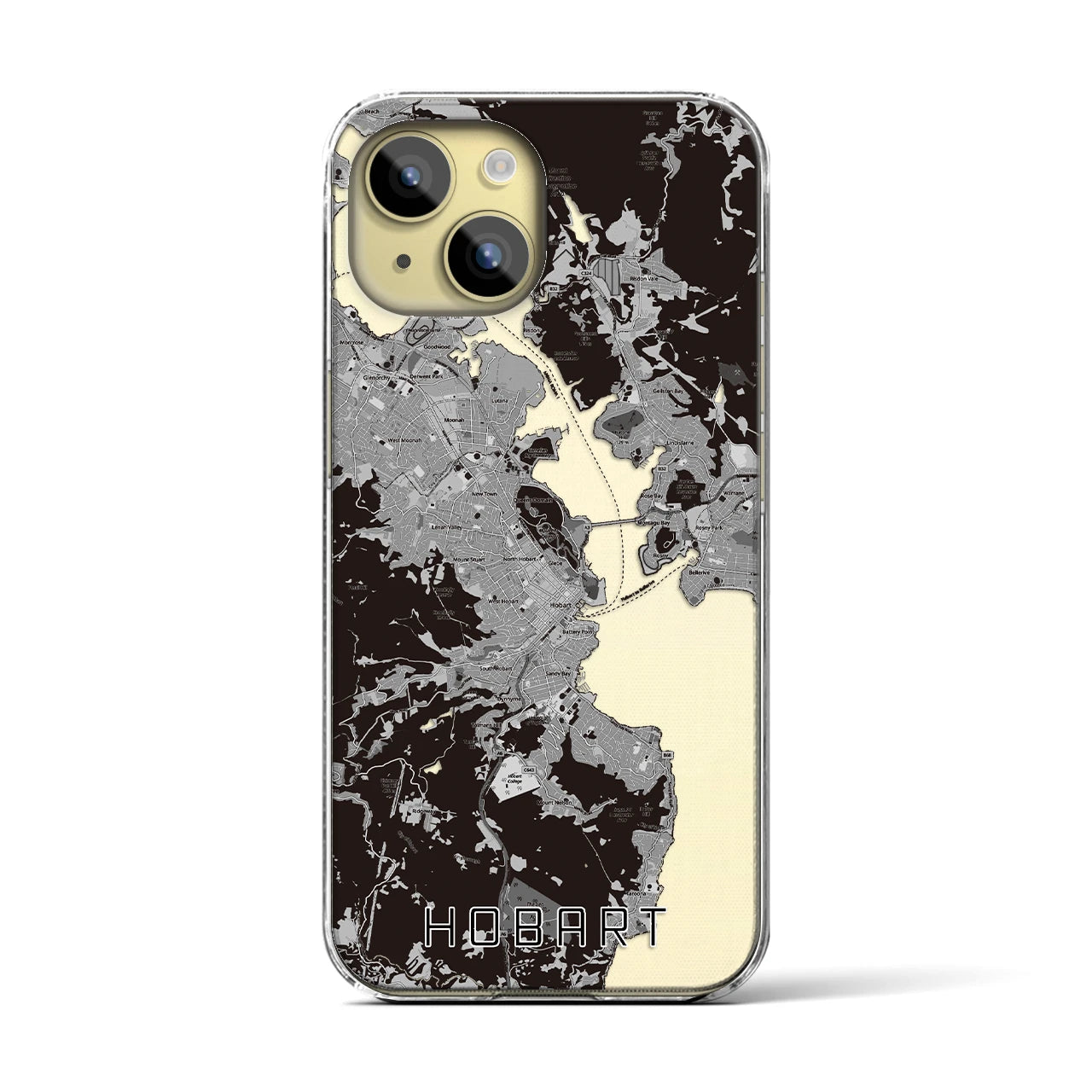 【ホバート(オーストラリア)】地図柄iPhoneケース(クリアタイプ)