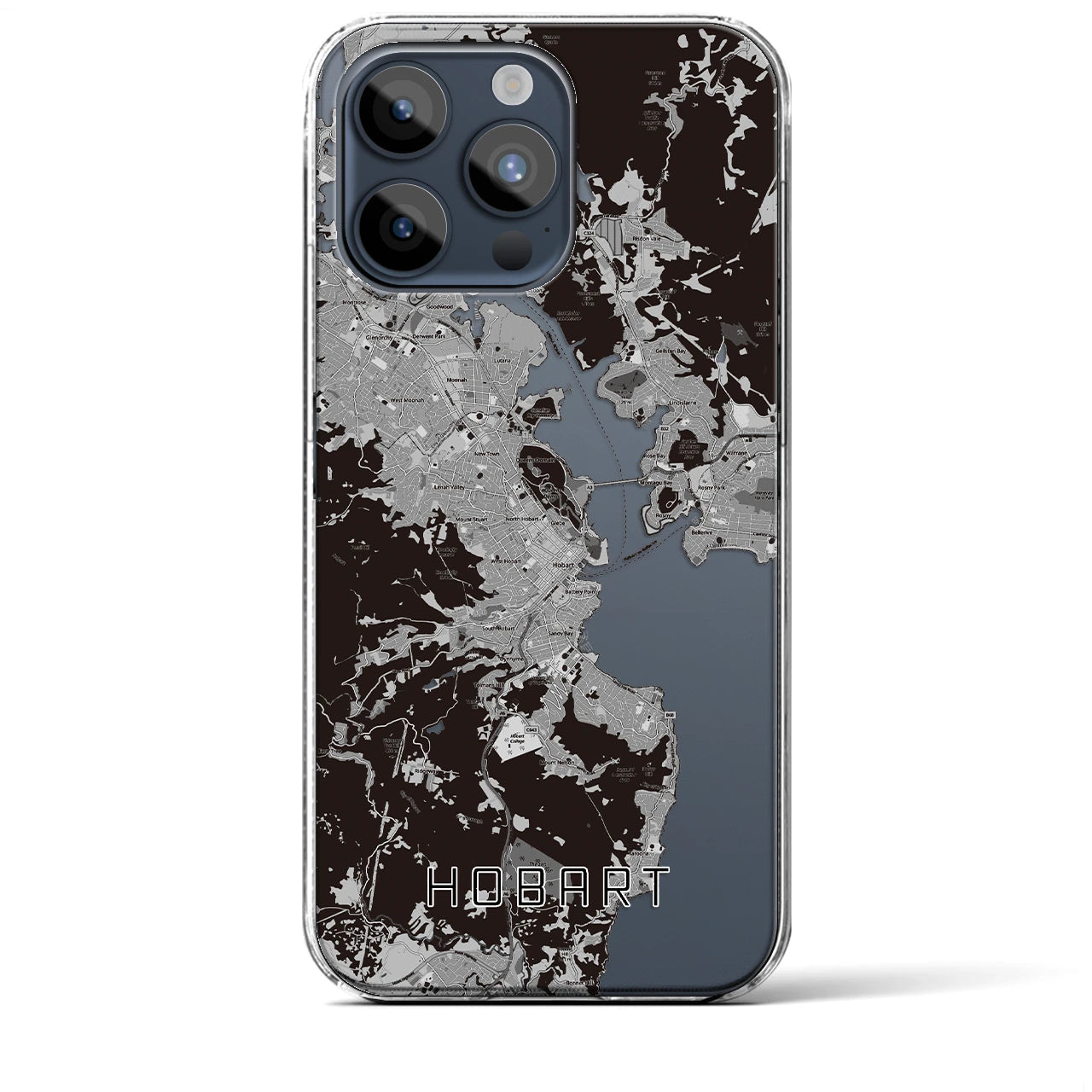【ホバート(オーストラリア)】地図柄iPhoneケース(クリアタイプ)