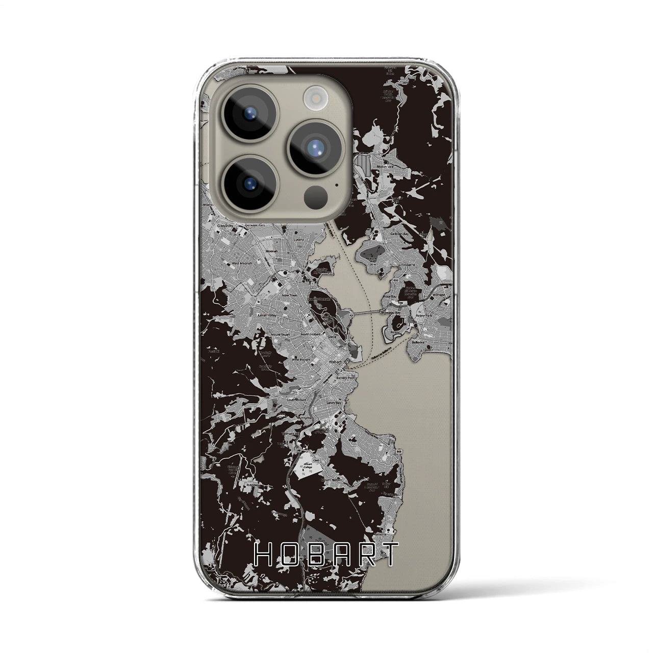 【ホバート(オーストラリア)】地図柄iPhoneケース(クリアタイプ)