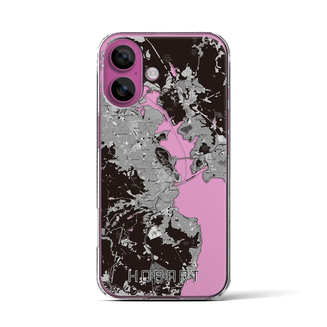 【ホバート(オーストラリア)】地図柄iPhoneケース(クリアタイプ)