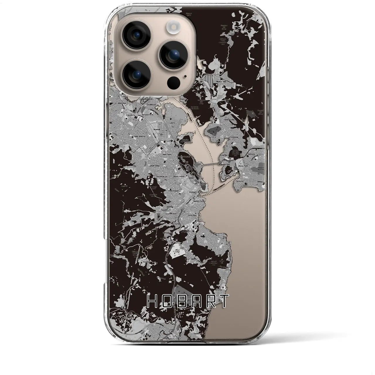 【ホバート(オーストラリア)】地図柄iPhoneケース(クリアタイプ)