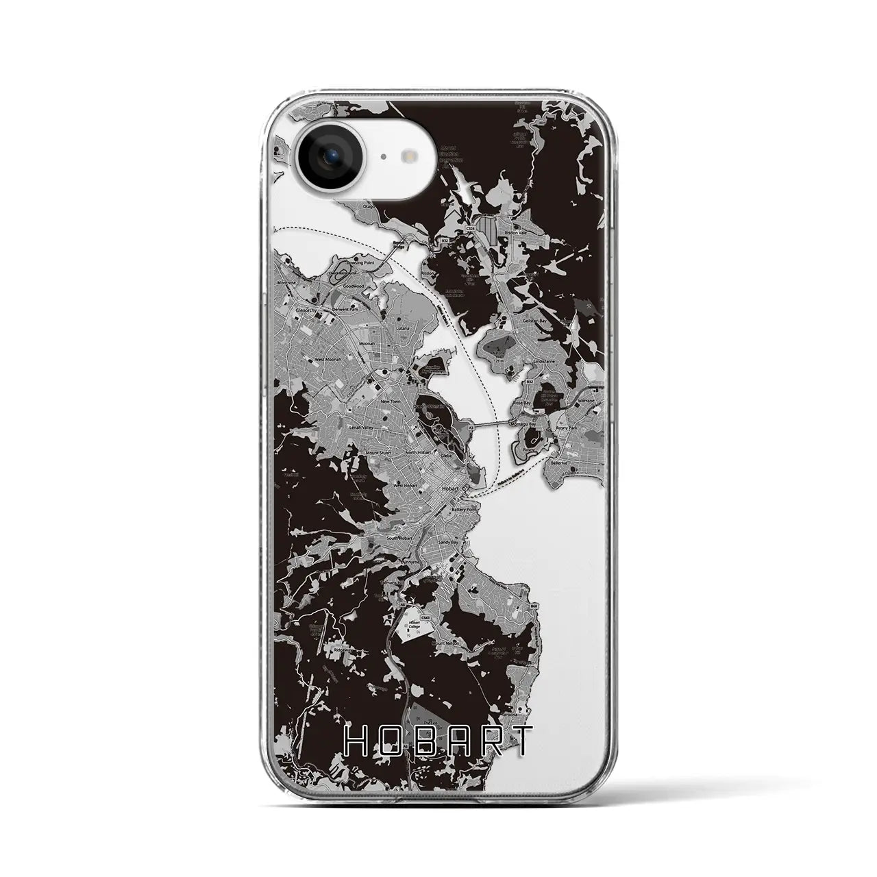 【ホバート(オーストラリア)】地図柄iPhoneケース(クリアタイプ)