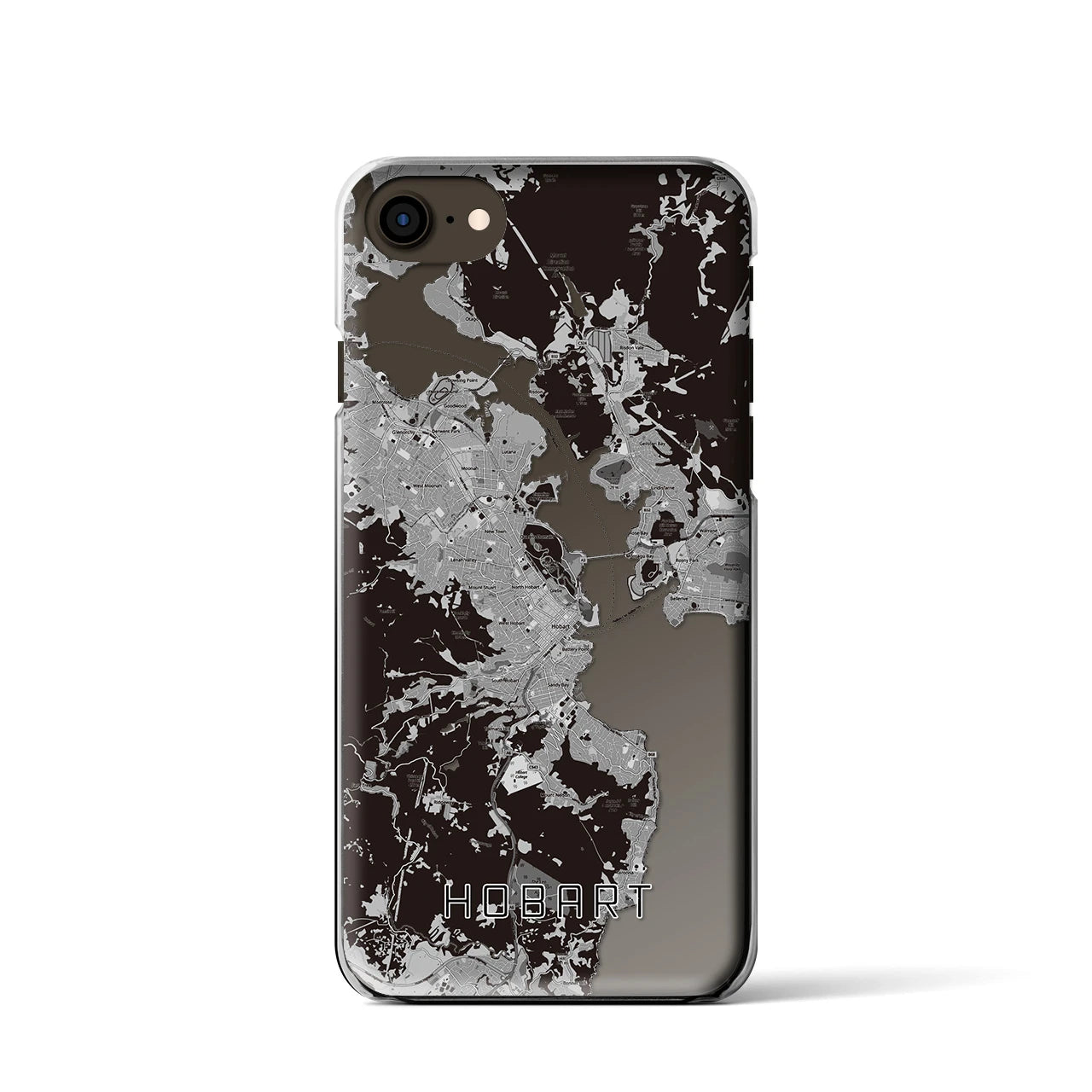 【ホバート(オーストラリア)】地図柄iPhoneケース(クリアタイプ)