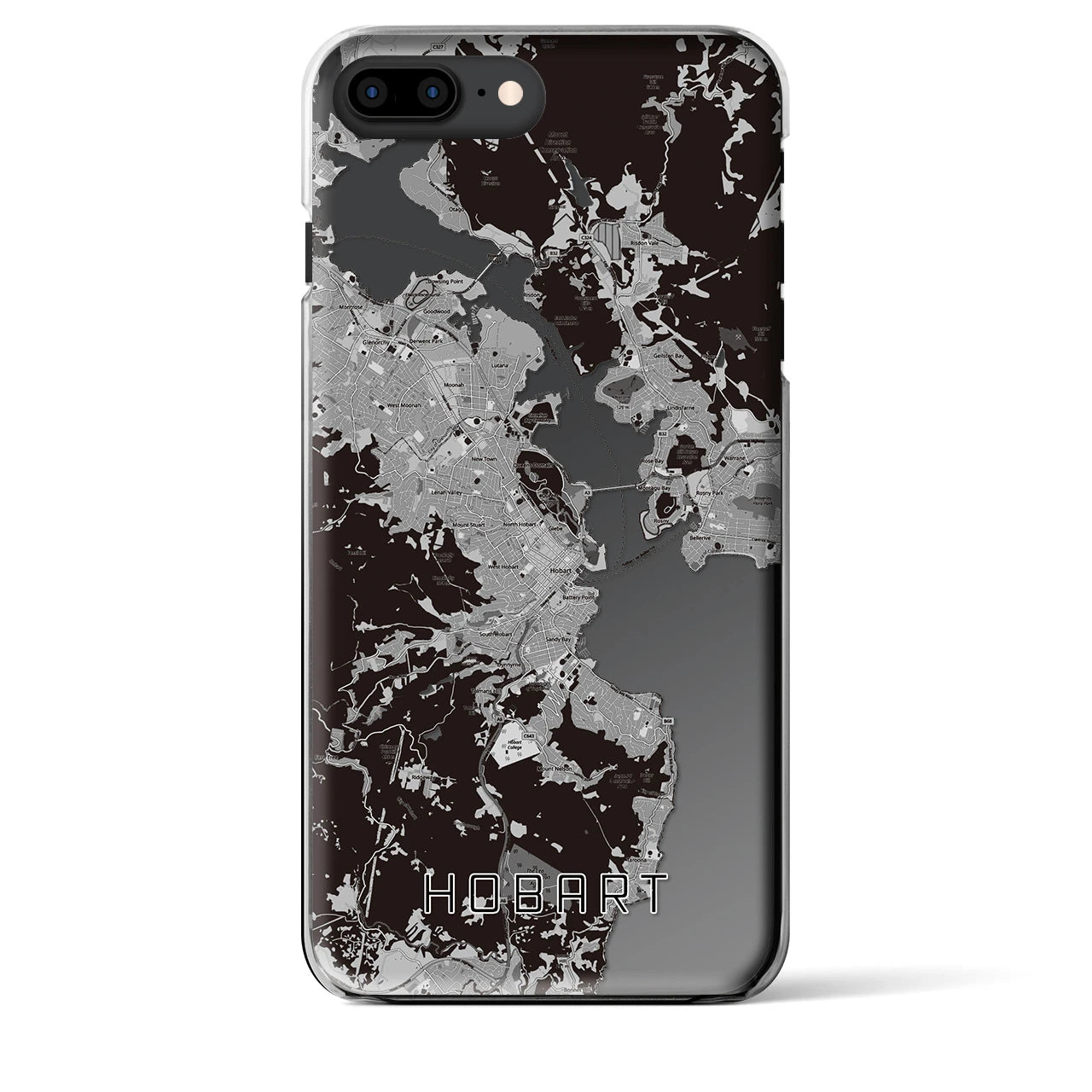 【ホバート(オーストラリア)】地図柄iPhoneケース(クリアタイプ)
