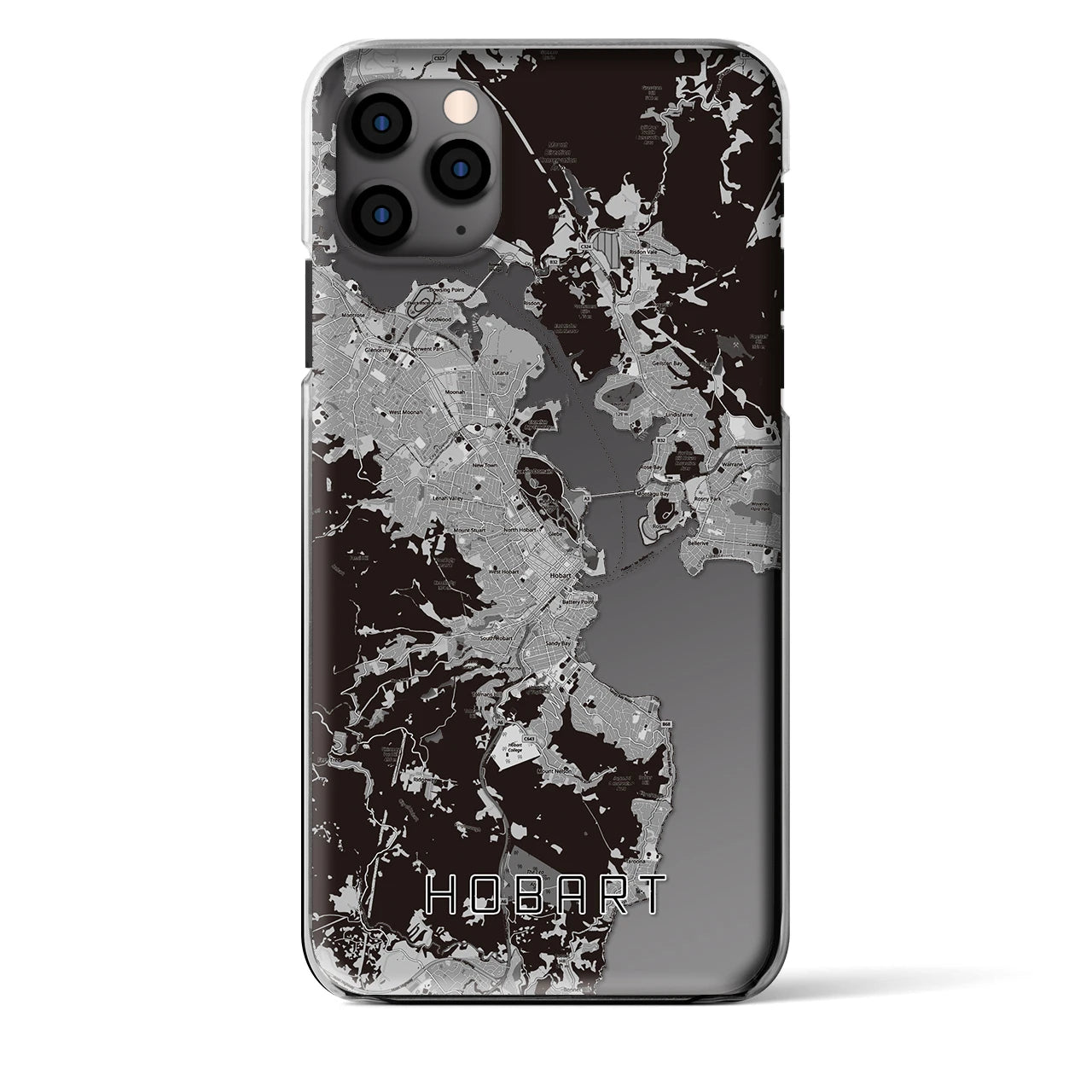 【ホバート(オーストラリア)】地図柄iPhoneケース(クリアタイプ)